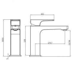 Смеситель для умывальника Villeroy&Boch Architectura Square с д/к, TVW12500400061