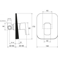 Смеситель встраиваемый Ravak 10° TD F 062.20, X070157