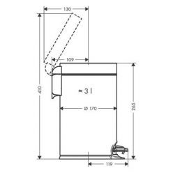 Ведро для мусора Hansgrohe AddStoris матовый черный, 41775000 (3 л)