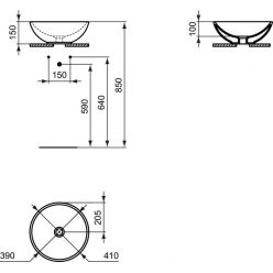 Умывальник-чаша Ideal Standard STRADA O круглый 41x41 см (черный матовый) K0795V3 
