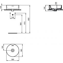 Умывальник-чаша Ideal Standard Strada II Round Vessel 38 см, T292901