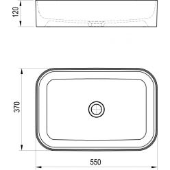 Умывальник Ravak CERAMIC R SLIM 550x370 мм  белый, XJX01155002