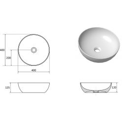 Умывальник Ravak UNI 400 B SLIM 40x40 см, XJX01140003