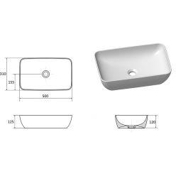 Умывальник Ravak UNI 500 R SLIM 500x310 мм, XJX01150001