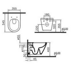 Чаша подвесного унитаз Vitra Integra Rim-ex, 7040B003-0075