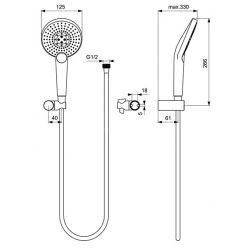 Душевой гарнитур Ideal Standard IdealRain B1765AA, диаметр лейки Ø125 мм