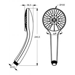 Душевая лейка Ideal Standard IdealRain B9403AA,  диаметр лейки Ø100 мм 