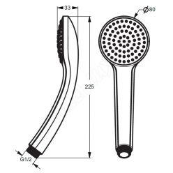 Ручной душ Ideal Standard Idealrain Evo Round L3 B2231AA, диаметр лейки Ø110 мм