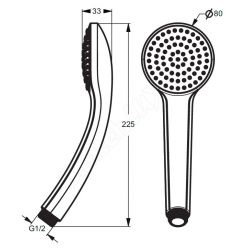 Душевая лейка Ideal Standard IdealRain B9400AA,  диаметр лейки Ø80 мм 