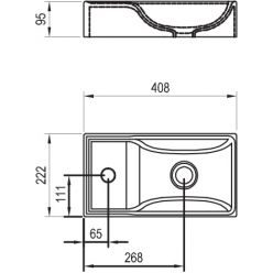 Умывальник Ravak Veda 400x220 , X01720