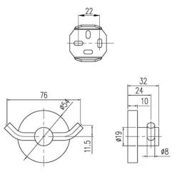 Двойной крючок для полотенец  Villeroy&Boch Elements, TVA15101200061