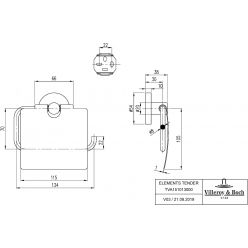 Держатель для туалетной бумаги с крышкой Villeroy&Boch Elements, TVA15101300061