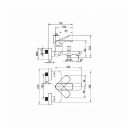 Смеситель для ванны Villeroy&Boch O.novo, TVT10400100061