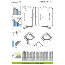Душевой уголок Radaway Essenza New Black PTJ 100x100 [385010-54-01L + 385051-54-01] левая дверь