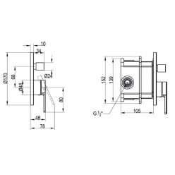 Однорычажный смеситель скрытого монтажа Villeroy&Boch Architectura, TVS10335300061