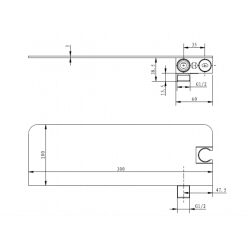 Полочка для душа с держателем и выходом Villeroy&Boch Embrace PLUS, подвод воды, TVS10800600061