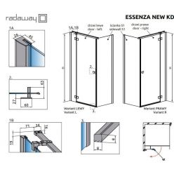 Душевой уголок Radaway Essenza New Black KDJ 120x90 [385042-54-01L + 384050-54-01]