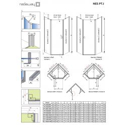 Душевой уголок Radaway Nes PTJ 90x90 [10052000-01-01R + 10052900-01-01] правая дверь