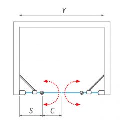 Душевая дверь Roth Tower Line TDN2 140 см, хром/прозрачное стекло, 721-1400000-00-02