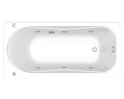 Акриловая ванна BAS Верона 150x70 на каркасе с Г/М оборудованием, ВГ00319