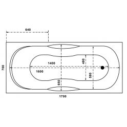 Акриловая ванна BAS РИО 170х70 СТАНДАРТ (ванна + ножки), ВС00043