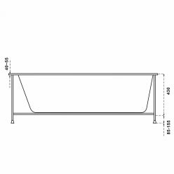 Акриловая ванна BAS ГОА 160х70 на каркасе с сифоном, В 00064
