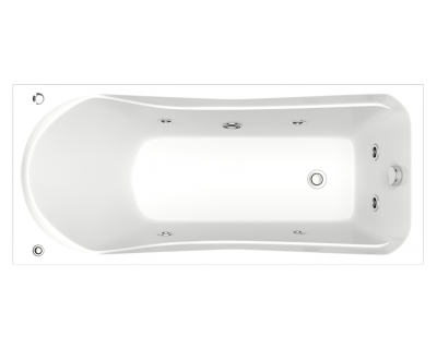 Акриловая ванна BAS Мальта 170x75 на каркасе с Г/М оборудованием, ВГ00141