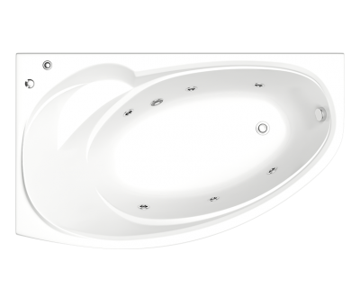 Акриловая ванна BAS Фэнтази 150х88 левая/правая на каркасе с Г/М оборудованием, ВГ00254/ВГ00306