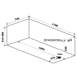 Акриловая ванна BAS ТОЛЕДО 170x75 на каркасе с сифоном, В 00035