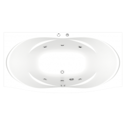 Акриловая ванна BAS Фиеста 194х90 на каркасе с Г/М оборудованием, ВГ00307