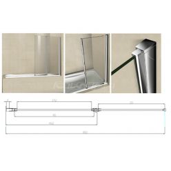 Стеклянная шторка на ванну GoodDoor SCREEN FO-80-C-CH, 80x140