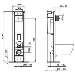 Комплект: инсталляция с унитазом Ideal Standard CONNECT [W220101] + кнопка черная матовая