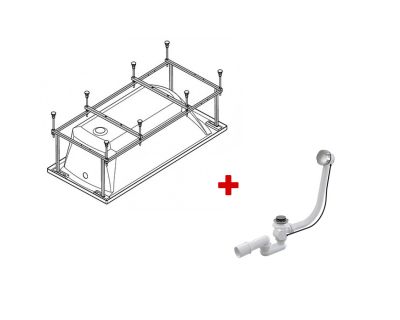 Монтажный комплект к ванне Roca Uno 170x75  с сифоном, ZRU9302876