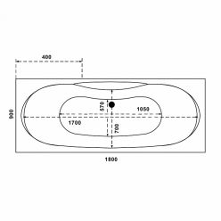 Акриловая ванна BAS Ньюлав 180х90 на каркасе с сифоном, В 00063