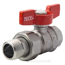 TECE 13300021 Кран шаровой с накидной гайкой полнопроходной 1,2"x1,2"