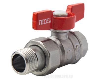 TECE 13300021 Кран шаровой с накидной гайкой полнопроходной 1,2"x1,2"