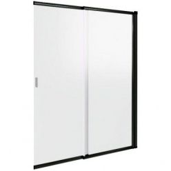 Шторка для ванны BAS Good Door SCREEN SL-100-C-B (черный профиль), 100х140 см прозрачное стекло