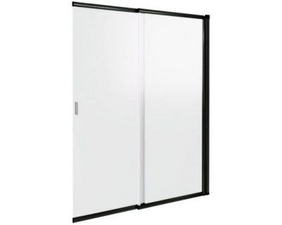 Шторка для ванны BAS Good Door SCREEN SL-100-C-B (черный профиль), 100х140 см прозрачное стекло