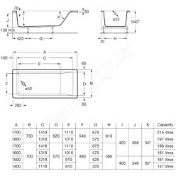 Акриловая ванна Roca Easy 170x70, ZRU9302905