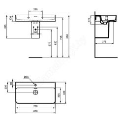 Умывальник Ideal Standard STRADA II T300101, 80x43 см