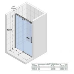 Душевая дверь Riho Ocean O104, 90 см (хром/стекло прозрачное), GU0200000