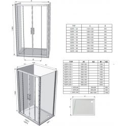 Душевая дверь Ravak 10DP4-140 белый + транспарент, 0ZKM0100Z1