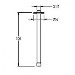 Кронштейн для верхнего душа Jacob Delafon Eo E10043-CP, 30 см