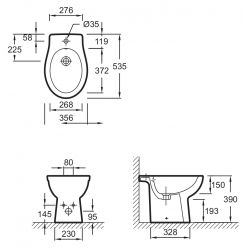 Биде напольное Jacob Delafon Patio New EBB0002-00