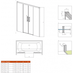 Душевая шторка на ванну Radaway Idea PN DWD 150, 10004150-01-01 раздвижная