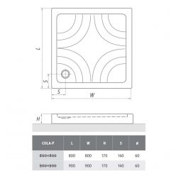 Душевой поддон ROTH COLA-P 90x90x17, 8000023