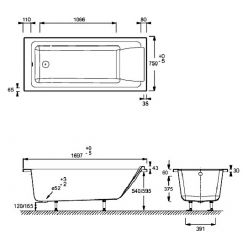 Ванна акриловая 170x75 Jacob Delafon Sofa E60515RU-01