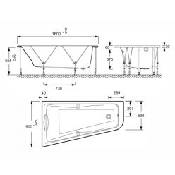 Ванна акриловая 160x90 Jacob Delafon Odeon Up L E6065RU-00