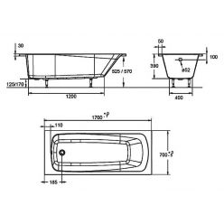 Ванна акриловая 170x70 Jacob Delafon Patio E6812RU-01