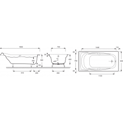 Ванна чугунная 180x90 Jacob Delafon Super Repos E2902-00,с отверстиями для ручек